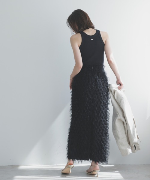 「anuans」 タイトスカート MEDIUM グレイッシュベージュ レディース_画像5