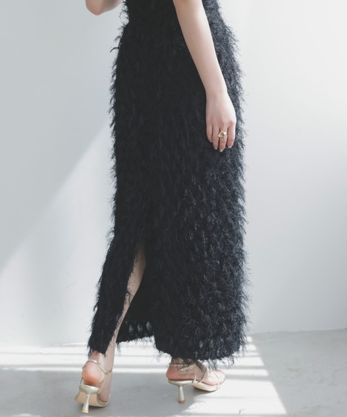 「anuans」 タイトスカート MEDIUM グレイッシュベージュ レディース_画像7