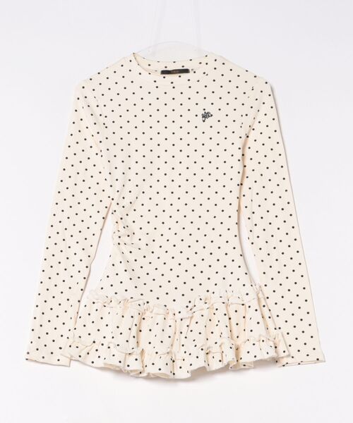STOP STARING! ドット柄 セレブ愛用♪ tシャツ ドット柄フリルヘムシアートップス レディース : ZOZOTOWN