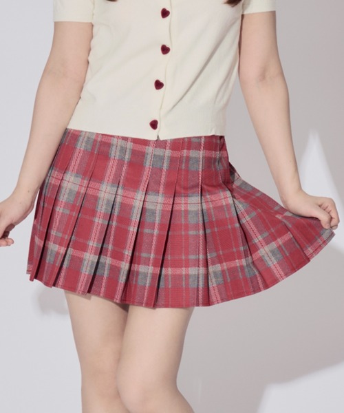 ALLuRing ChaRm スカート Check Pleated Mini Skirt / チェック
