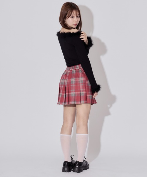 ALLuRing ChaRm スカート Check Pleated Mini Skirt / チェック