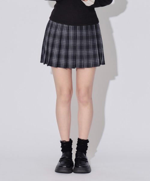 ALLuRing ChaRm スカート Check Pleated Mini Skirt / チェック