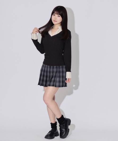 ALLuRing ChaRm スカート Check Pleated Mini Skirt / チェック