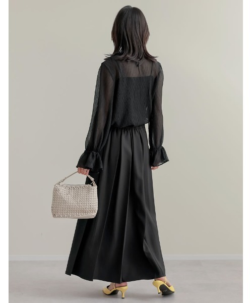 「Re:EDIT」 プリーツスカート LARGE チャコールグレー レディース_画像3