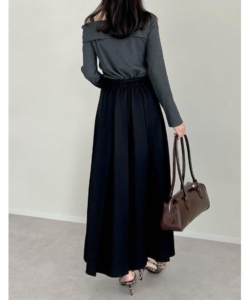 「Re:EDIT」 プリーツスカート LARGE チャコールグレー レディース_画像5