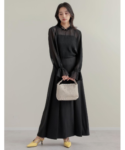 「Re:EDIT」 プリーツスカート LARGE チャコールグレー レディース_画像6