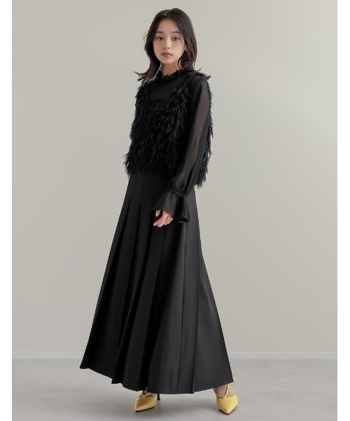 「Re:EDIT」 プリーツスカート LARGE チャコールグレー レディース_画像7