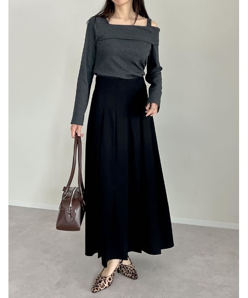 「Re:EDIT」 プリーツスカート LARGE チャコールグレー レディース_画像8