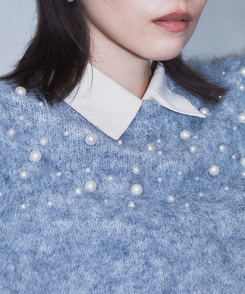 「GALLEST」 長袖ニット 38 グレー レディース_画像4
