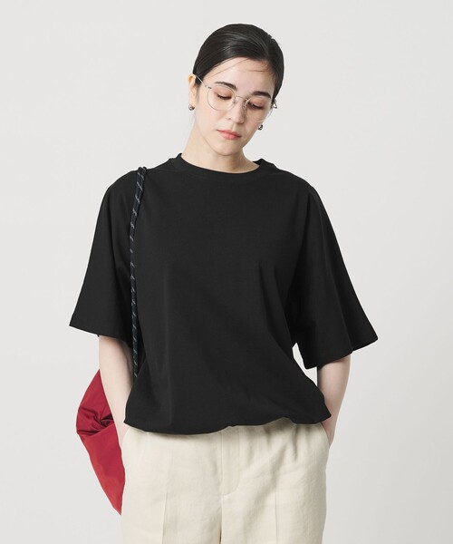 tシャツ ヘム ドローストリング 5分袖 Tシャツ レディースの画像