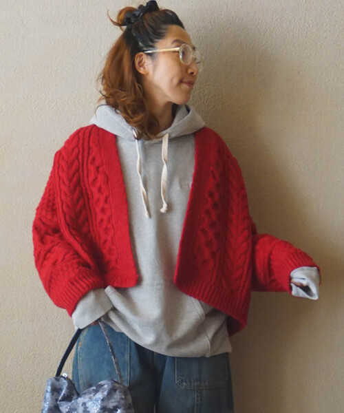 「JOURNAL STANDARD LUXE」 ニットカーディガン FREE ベージュ レディース_画像2