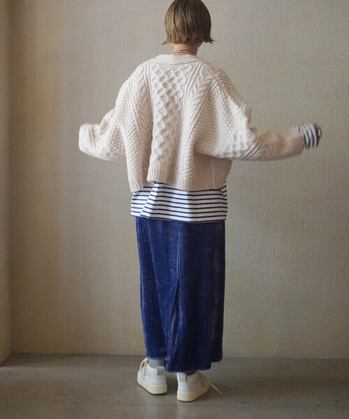「JOURNAL STANDARD LUXE」 ニットカーディガン FREE ベージュ レディース_画像3