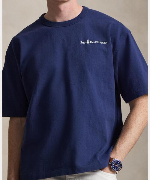 tシャツ リラックス フィット ロゴ ジャージー Tシャツ メンズの画像