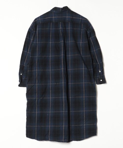 ◎netsuko12/25まで◎ジムフレックス チェックシャツ ワンピース GYMPHLEX（ジムフレックス） チェック柄シャツワンピース 12 ネイビー