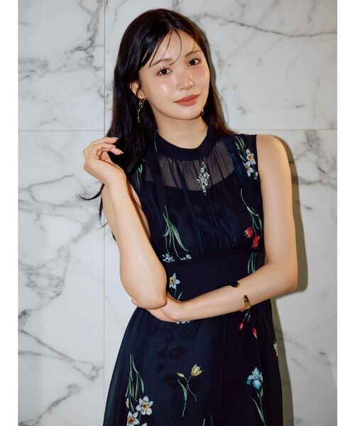 MERCURYDUO（マーキュリーデュオ） ワンピース 花柄バックレースアップ