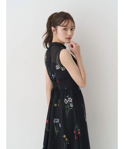 MERCURYDUO（マーキュリーデュオ） ワンピース 花柄バックレースアップ
