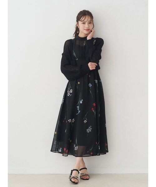 MERCURYDUO（マーキュリーデュオ） ワンピース 花柄バックレースアップ