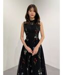 ワンピース 花柄バックレースアップワンピースの詳細画像1