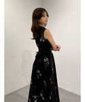 ワンピース 花柄バックレースアップワンピースの詳細画像2