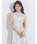 ワンピース 花柄バックレースアップワンピースの詳細画像3