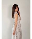 ワンピース 花柄バックレースアップワンピースの詳細画像4