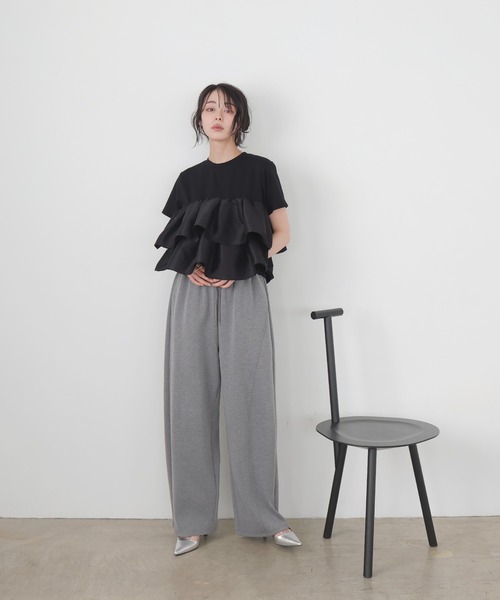 tシャツ シャイニーフリルTシャツ レディースの画像