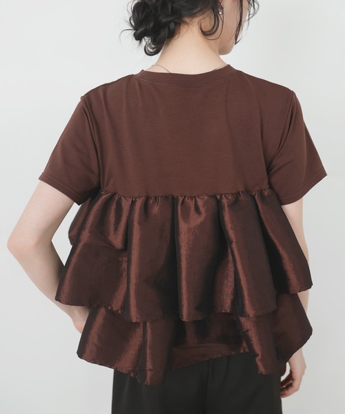tシャツ シャイニーフリルTシャツ レディースの画像