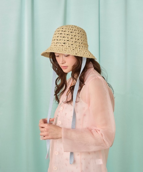 「kaorinomori」 ストローハット M/57.5cm ベージュ レディース_画像3