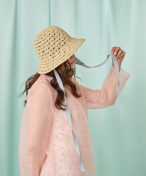 「kaorinomori」 ストローハット M/57.5cm ベージュ レディース_画像4