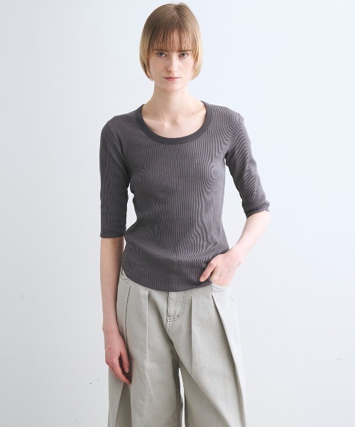 three dots（スリー ドッツ） tシャツ シャイニー リブジェシカ