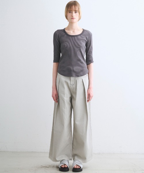 three dots（スリー ドッツ） tシャツ シャイニー リブジェシカ