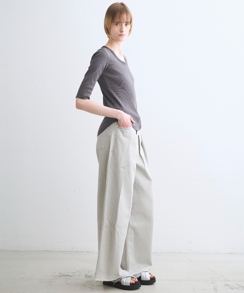 three dots（スリー ドッツ） tシャツ シャイニー リブジェシカ