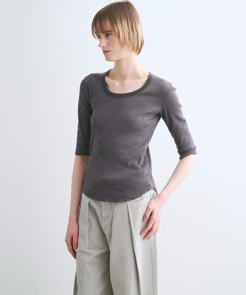 three dots（スリー ドッツ） tシャツ シャイニー リブジェシカ