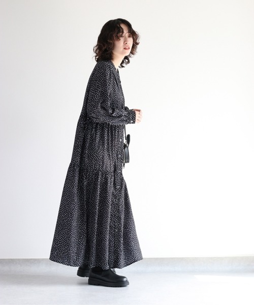 「cepo」 長袖ワンピース M チャコール レディース_画像4