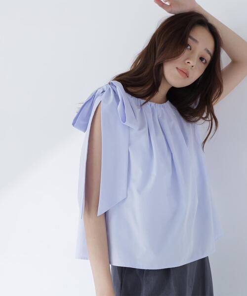 ブラウス シャツ 「sweet掲載」「ちょうど、いい服」ときめきリボンブラウス レディースの画像