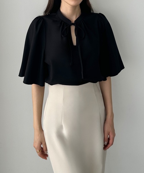 「Louere」 半袖ブラウス LARGE グレイッシュベージュ レディース_画像3