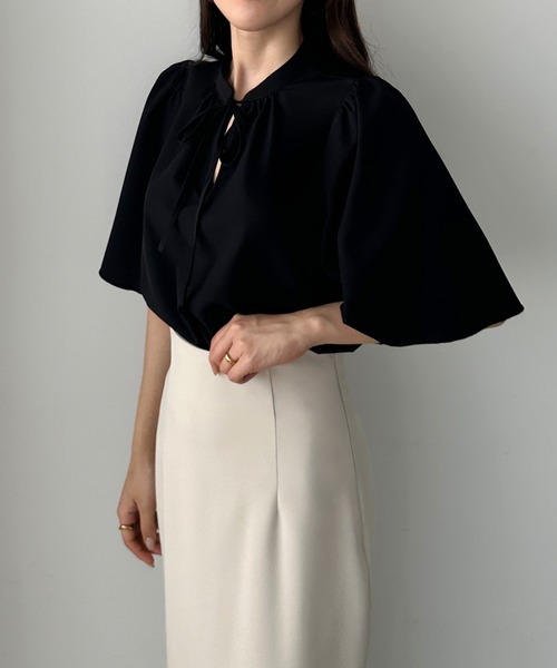 「Louere」 半袖ブラウス LARGE グレイッシュベージュ レディース_画像5