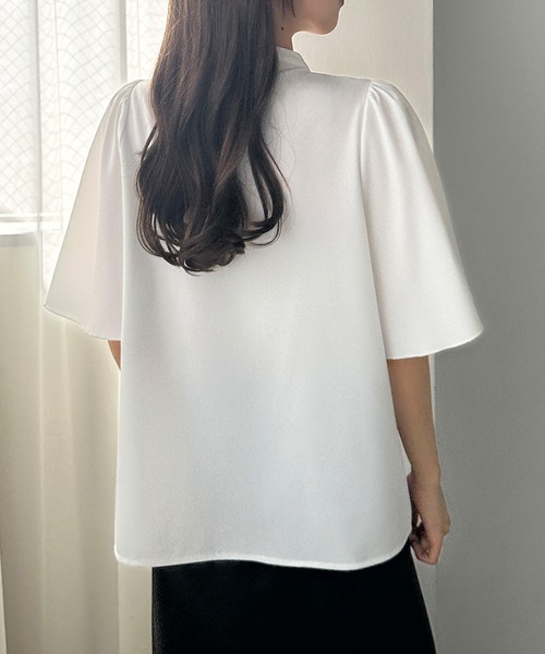 「Louere」 半袖ブラウス LARGE グレイッシュベージュ レディース_画像9