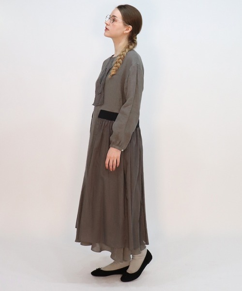 「haupia」 長袖ワンピース MEDIUM ベージュ レディース_8