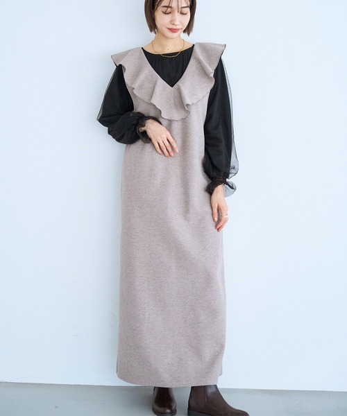 「mil」 ノースリーブワンピース X-SMALL ブラック レディース_画像6