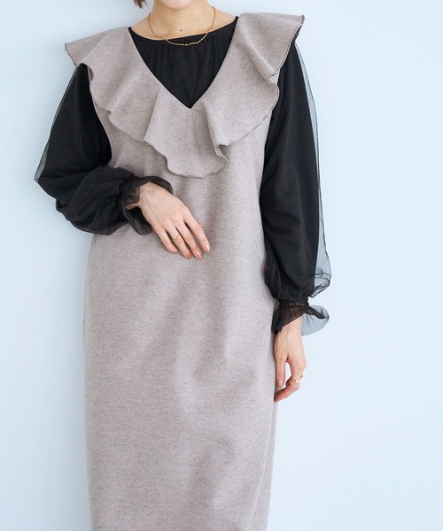 「mil」 ノースリーブワンピース X-SMALL ブラック レディース_画像8