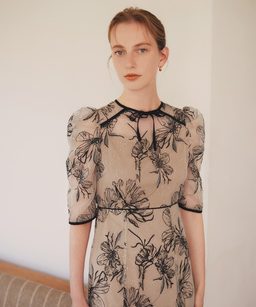 「Leja」 半袖ワンピース SMALL ベージュ レディース_画像5