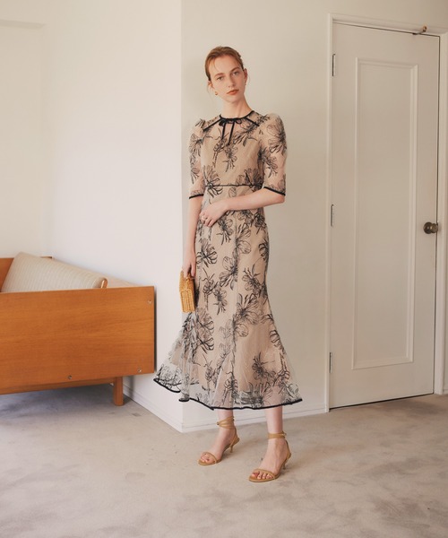 「Leja」 半袖ワンピース SMALL ベージュ レディース_画像7