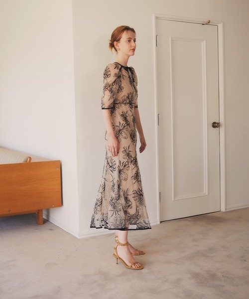 「Leja」 半袖ワンピース SMALL ベージュ レディース_画像8