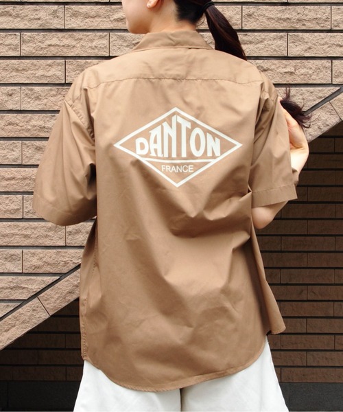 Danton（ダントン） 半袖シャツ 38 ダークベージュ メンズ : ZOZOTOWN 