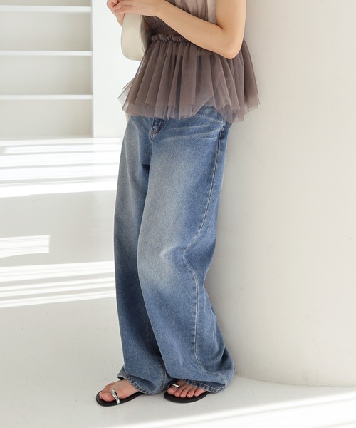 「andme」 デニムパンツ M ブルー レディース_画像4
