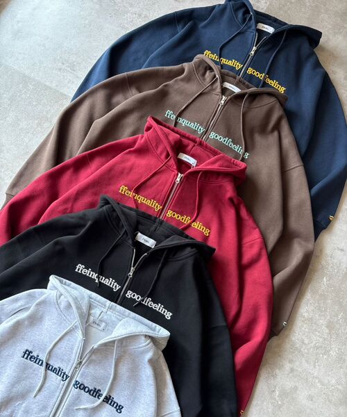 「FFEIN」 ジップアップパーカー LARGE ネイビー メンズ_画像2