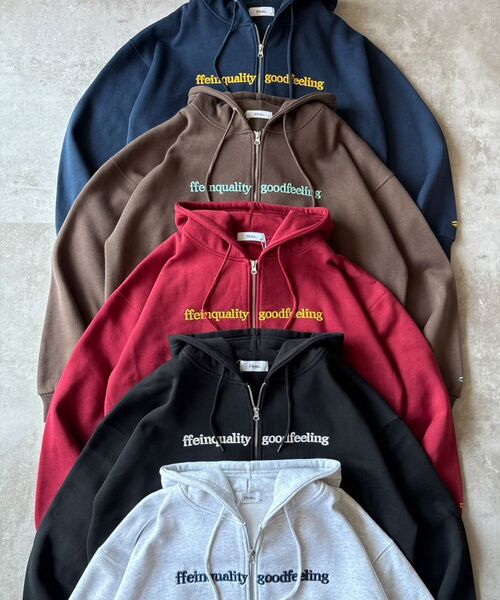 「FFEIN」 ジップアップパーカー LARGE ネイビー メンズ_画像3