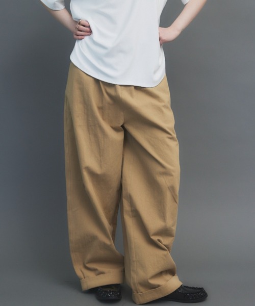 「HANNE」 チノパンツ MEDIUM ブラック レディース_画像9