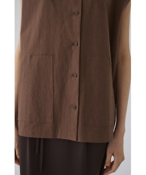 RIM.ARK ベスト ジレ 夏 Linen mix box vest(リネンミックスボックス